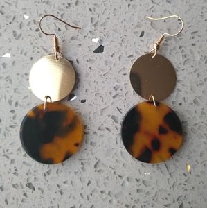 Tortoiseshell and gold earrings